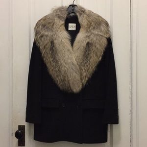 SAM New York fur collar peacoat
